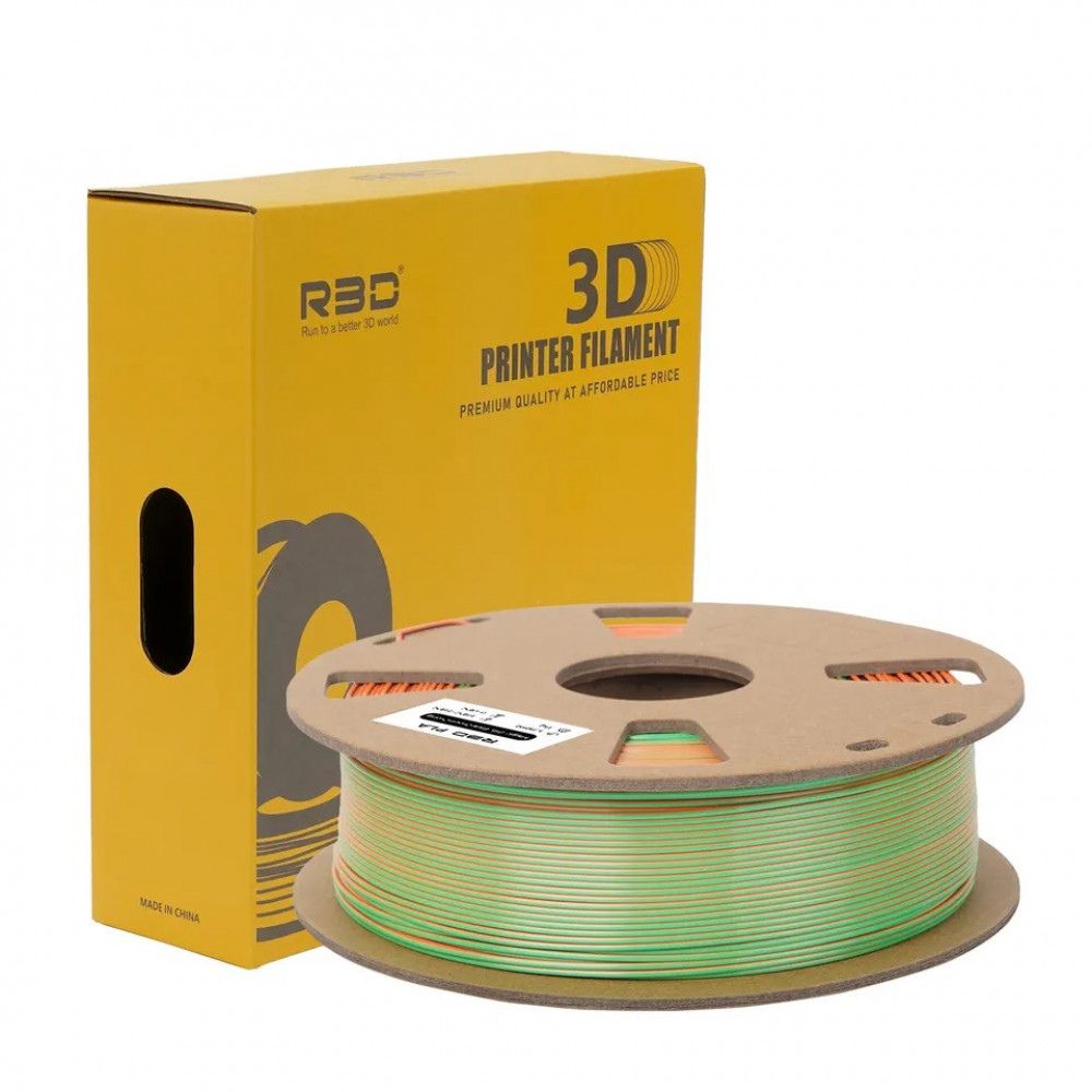 R3D - PLA Magic Silk Tricolore - Bleu/Vert/Orange (BlueGreenOrange) - 1,75 mm - 1 kg