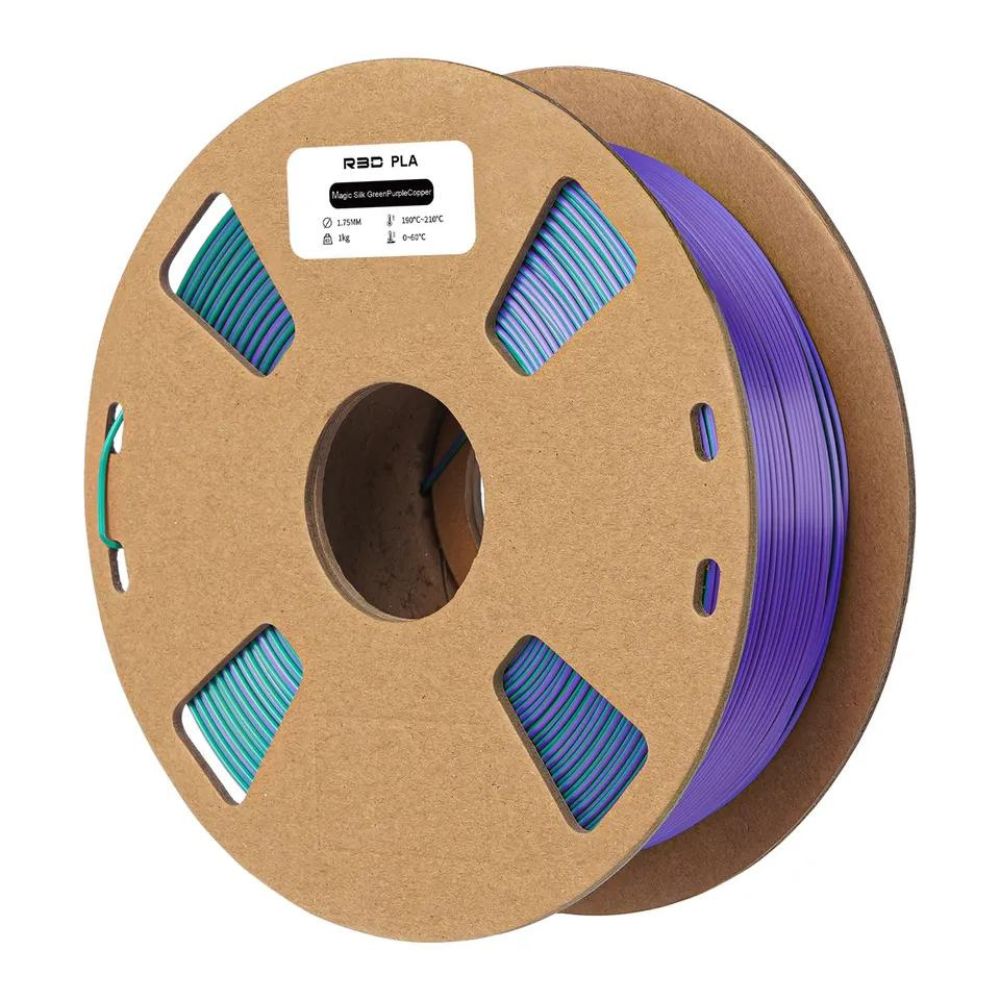 R3D - PLA Magic Silk Tricolore - Vert/Violet/Cuivre (GreenPurpleCopper) - 1,75 mm - 1 kg