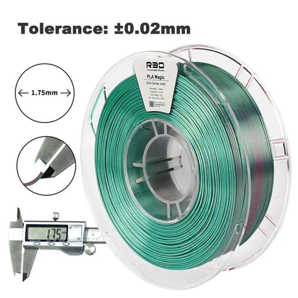 R3D - PLA Magic Silk - Magenta & Jade (Rose Red-Jade) - 1,75 mm - 1 kg