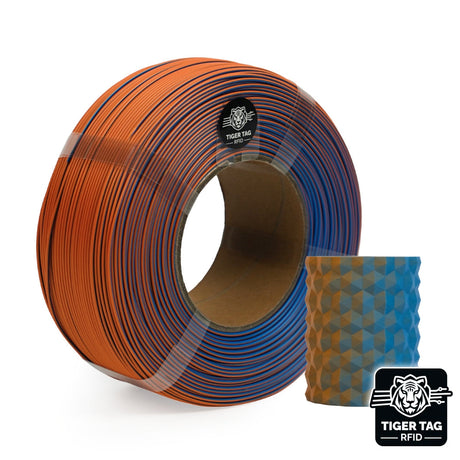 R3D - Matte Dual Color - Bleu & Orange (Blue-Orange) - 1,75 mm - 1 kg Refill avec RFID TigerTag