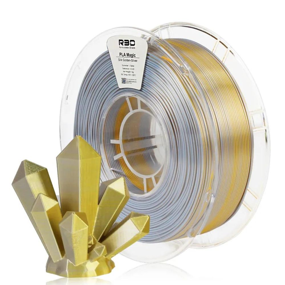 R3D - PLA Magic Silk - Or & Argent (Gold-Silver) - 1,75 mm - 1 kg