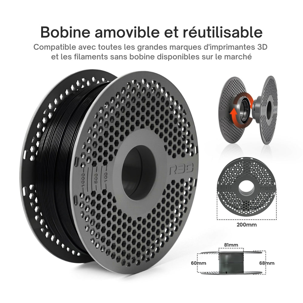 R3D - PETG High-Speed - Noir (Black) - 1,75 mm - 1 kg