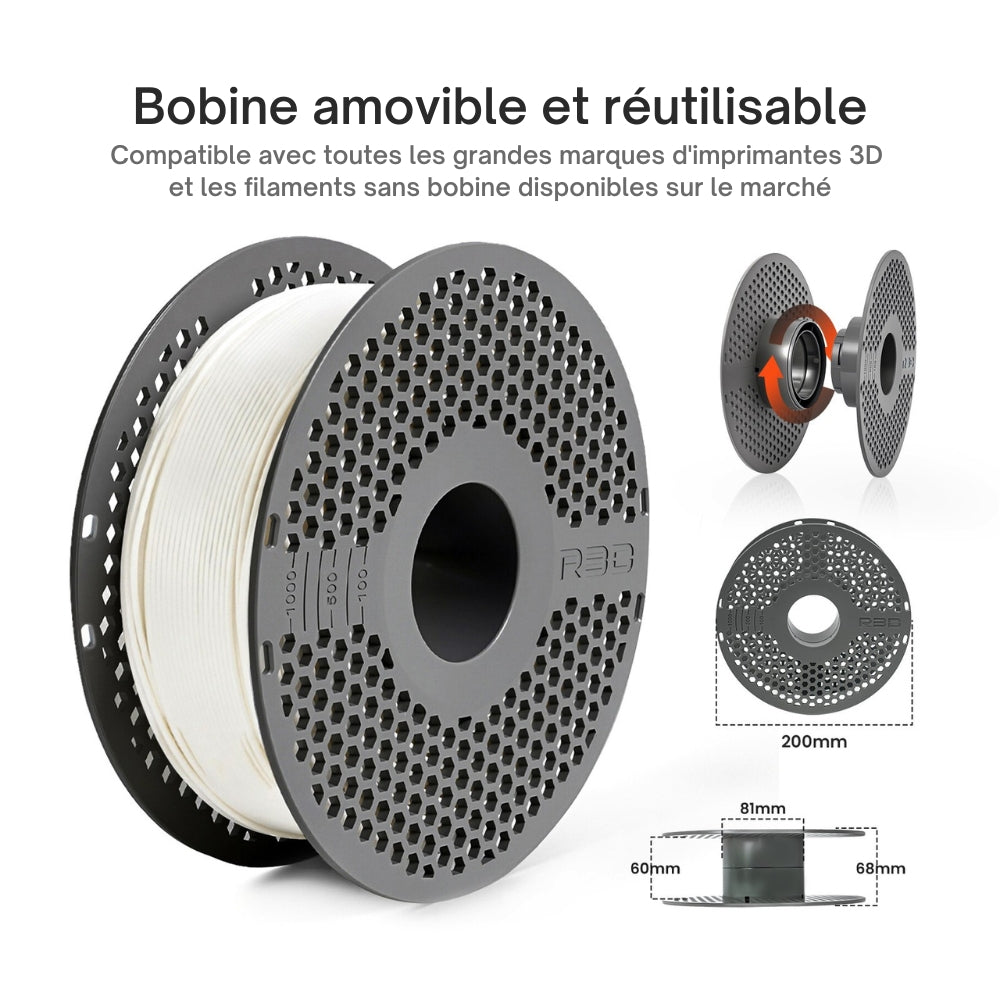 R3D - PLA High-speed - Blanc (White) - 1,75 mm - 1 kg