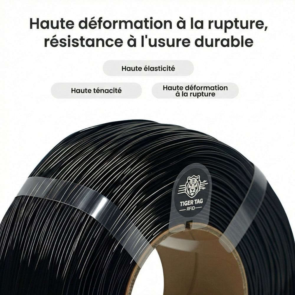 R3D - TPU - Noir (Black) - 1,75 mm - 1 kg - Refill avec RFID TigerTag